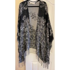 Abercrombie black and grey floral cape